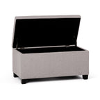 Dover 36 Inch Wide Storage Ottoman Bench in Cloud