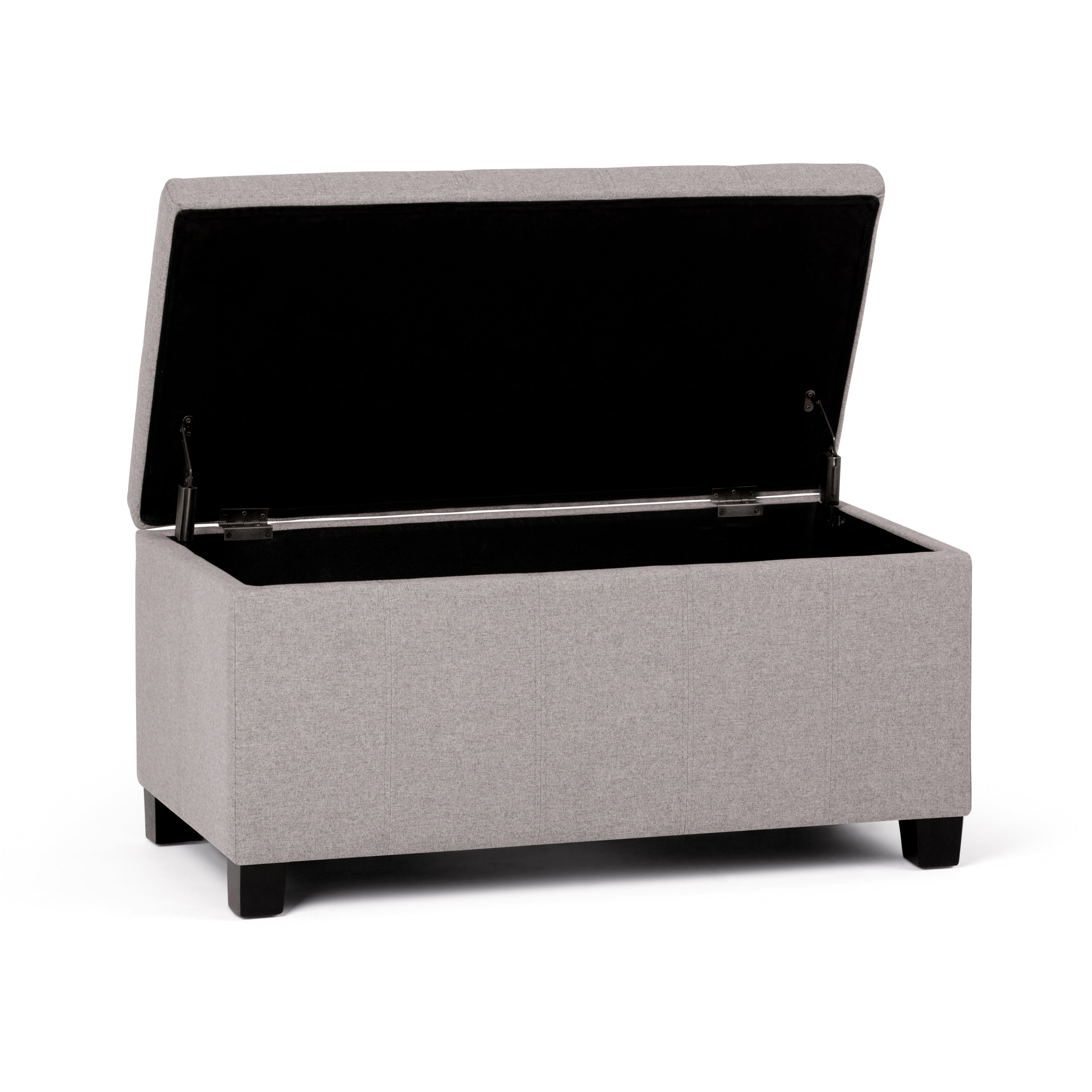 Dover 36 Inch Wide Storage Ottoman Bench in Cloud