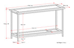 Skyler 54 Inch Wide Solid Mango Wood Console Sofa Table in Dark