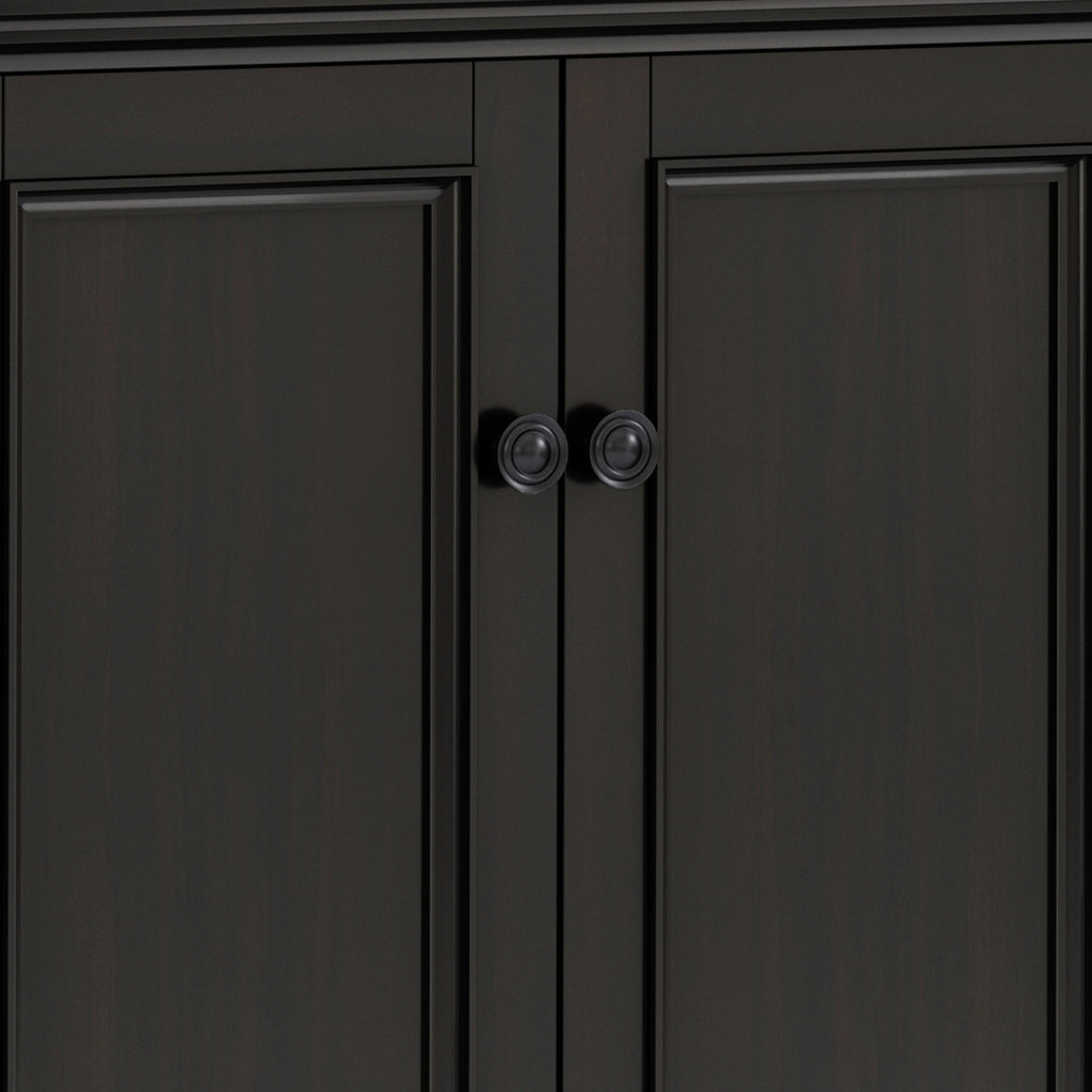 Amherst 66 Inch Wide Solid Wood Transitional 4 Door Storage Cabinet in Hickory