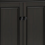 Amherst 66 Inch Wide Solid Wood Transitional 4 Door Storage Cabinet in Hickory