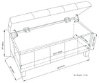 Dover 36 Inch Wide Storage Ottoman Bench in Distressed