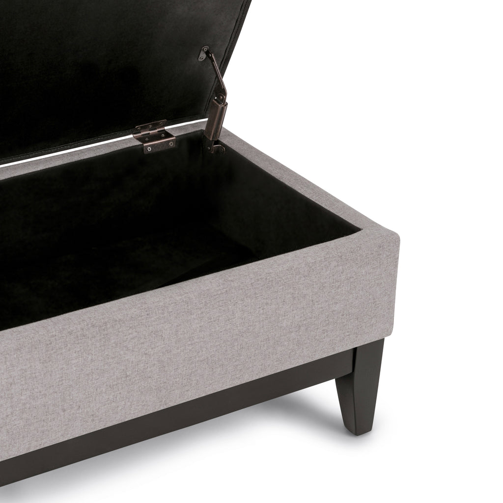 Oregon 42 Inch Wide Storage Ottoman Bench with Tray in Cloud