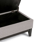 Oregon 42 Inch Wide Storage Ottoman Bench with Tray in Cloud