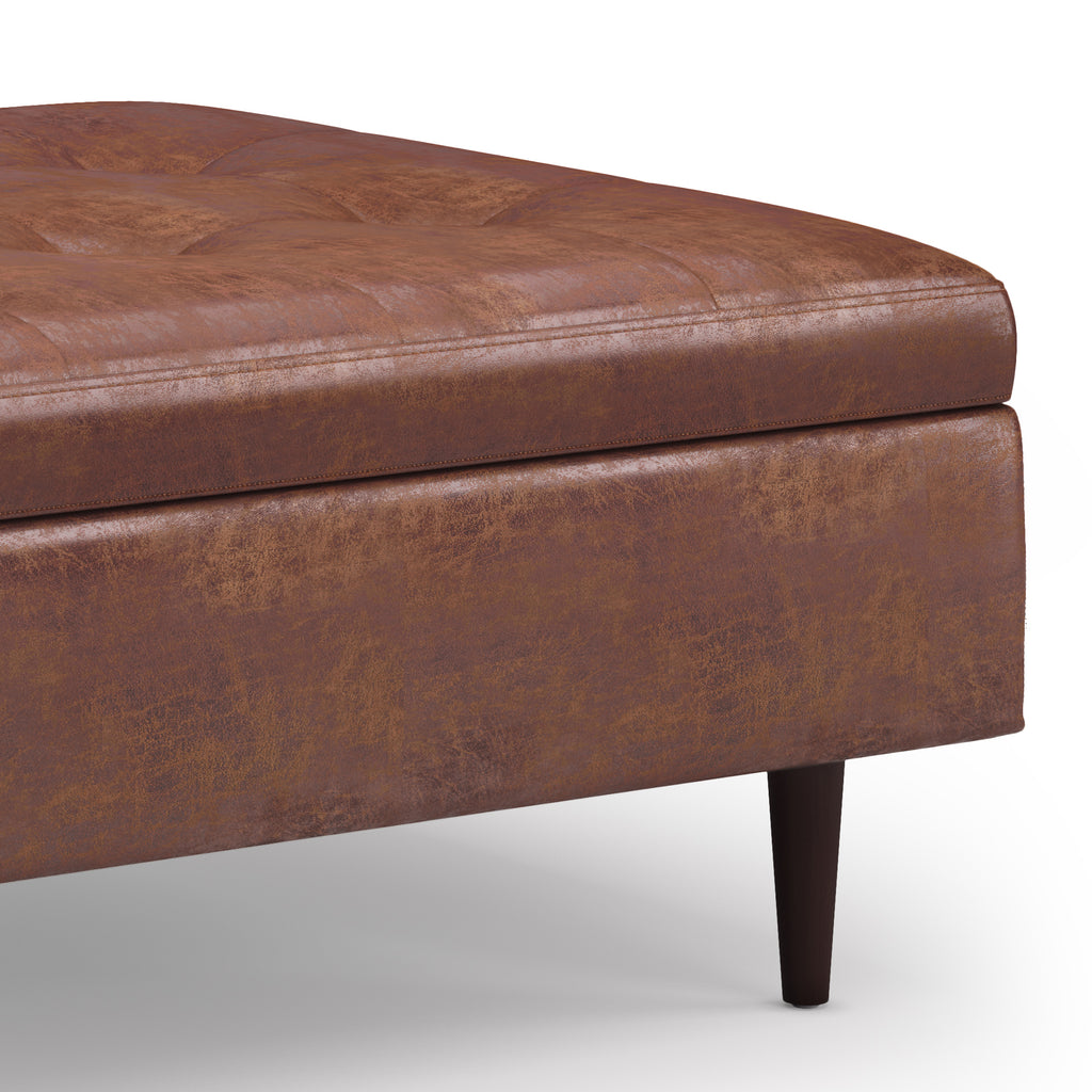 Shay Mid-Century Large Square Coffee Table Storage Ottoman