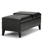 Oregon 42 Inch Wide Storage Ottoman Bench with Tray
