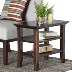 Acadian Solid Wood Narrow Side Table in Brunette