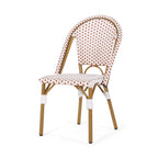 Outdoor PE Rattan and Aluminum French Bistro Chairs, Set of 2