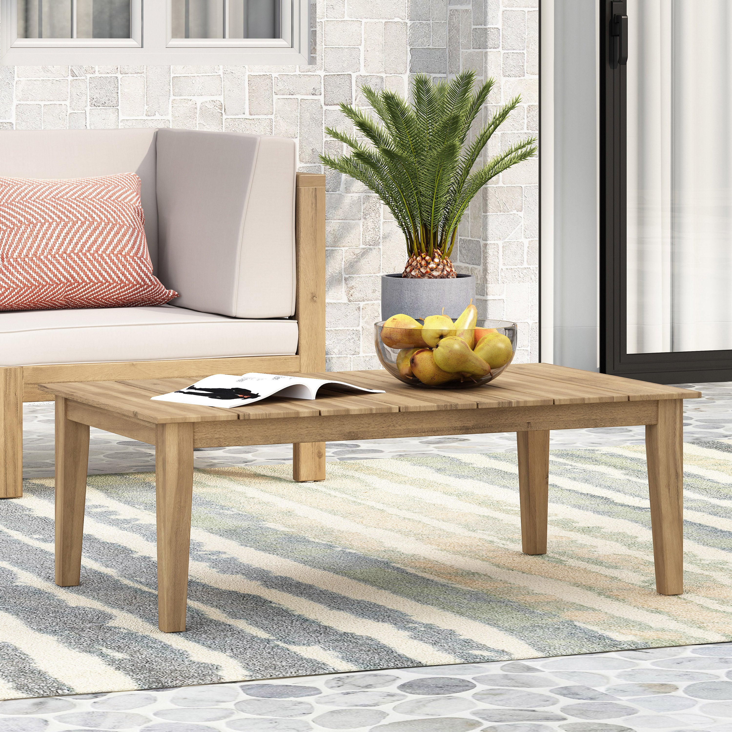 Acacia Wood Outdoor Coffee Table