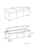 Avalon 48 Inch Wide Storage Ottoman Bench in Denim