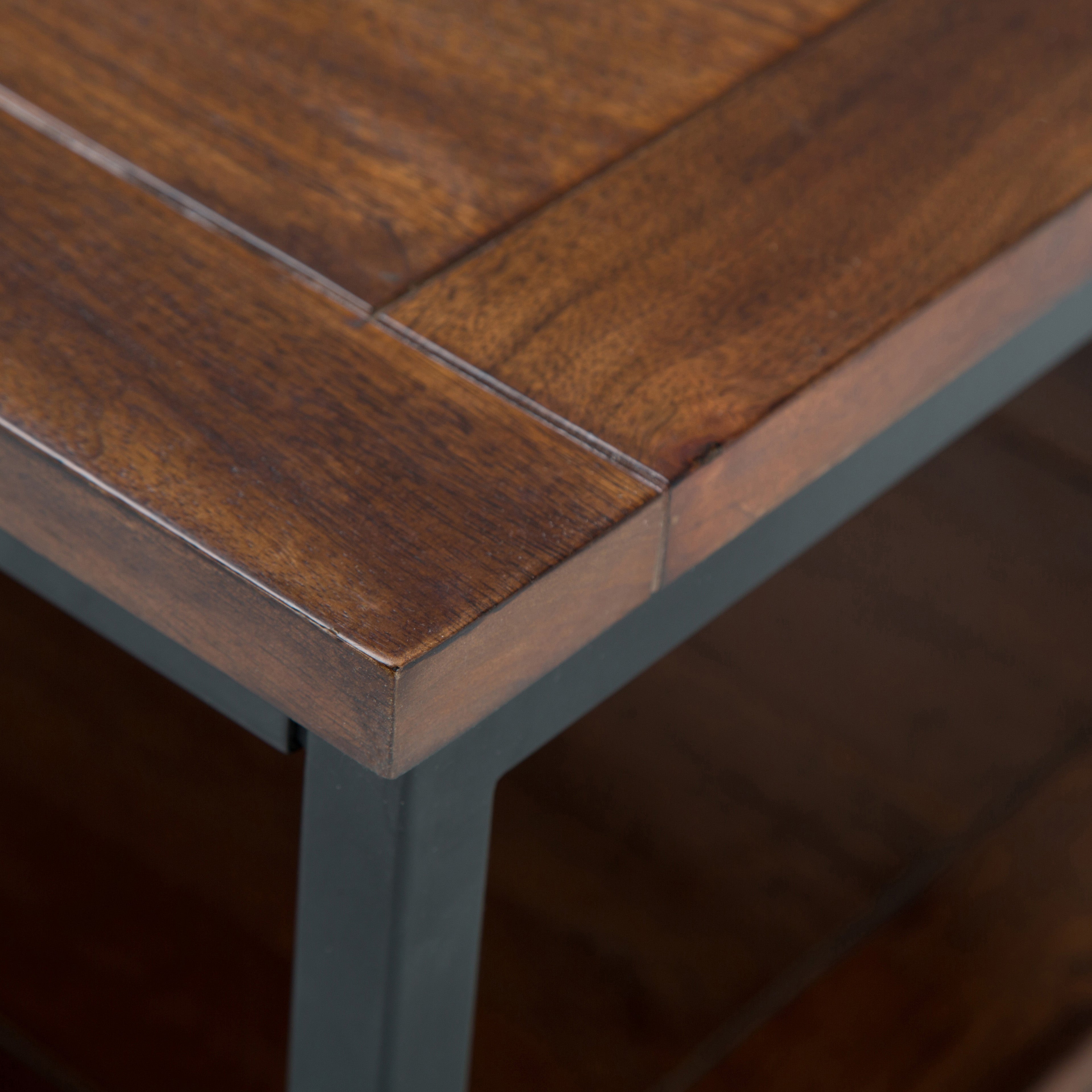 Skyler 48 Inch Wide Solid Mango Wood Coffee Table in Dark