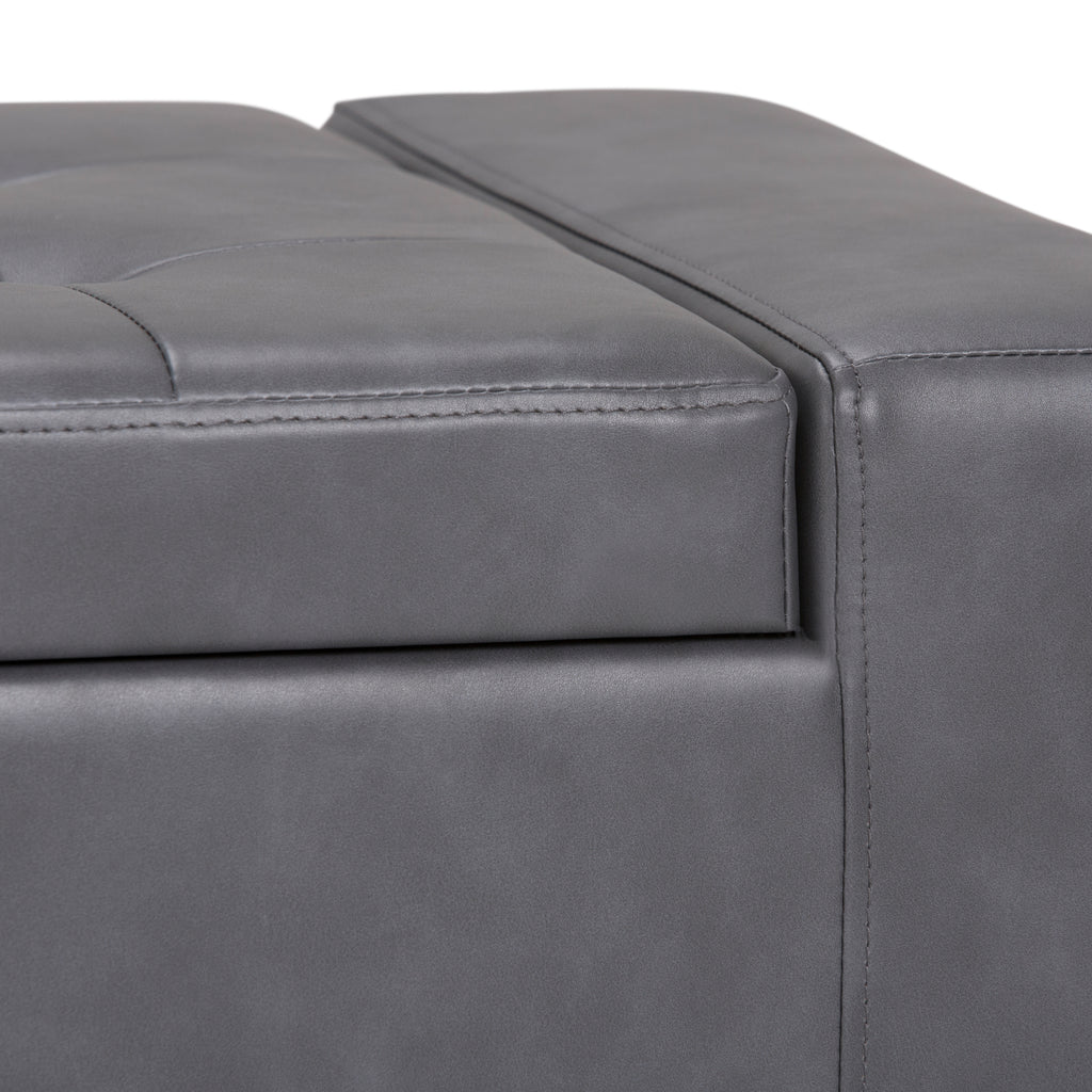 Laredo Large Storage Ottoman - Stone