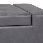 Laredo Large Storage Ottoman - Stone