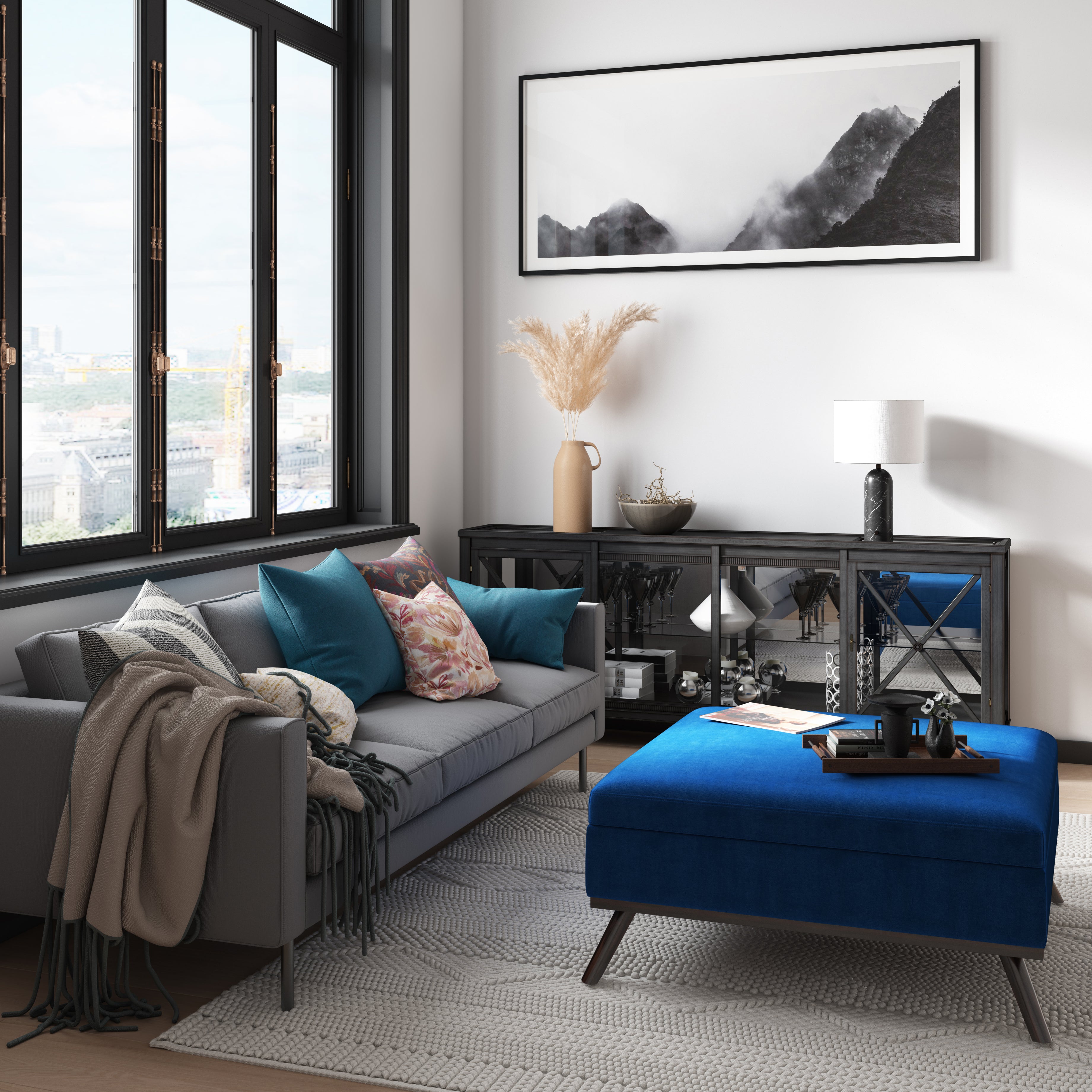 Owen Square Coffee Table Storage Ottoman