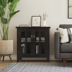 Artisan 30 Inch Wide Solid Wood Low Storage Cabinet in Hickory