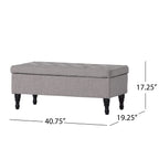 Storage Ottoman Bench with Solid Wood Legs