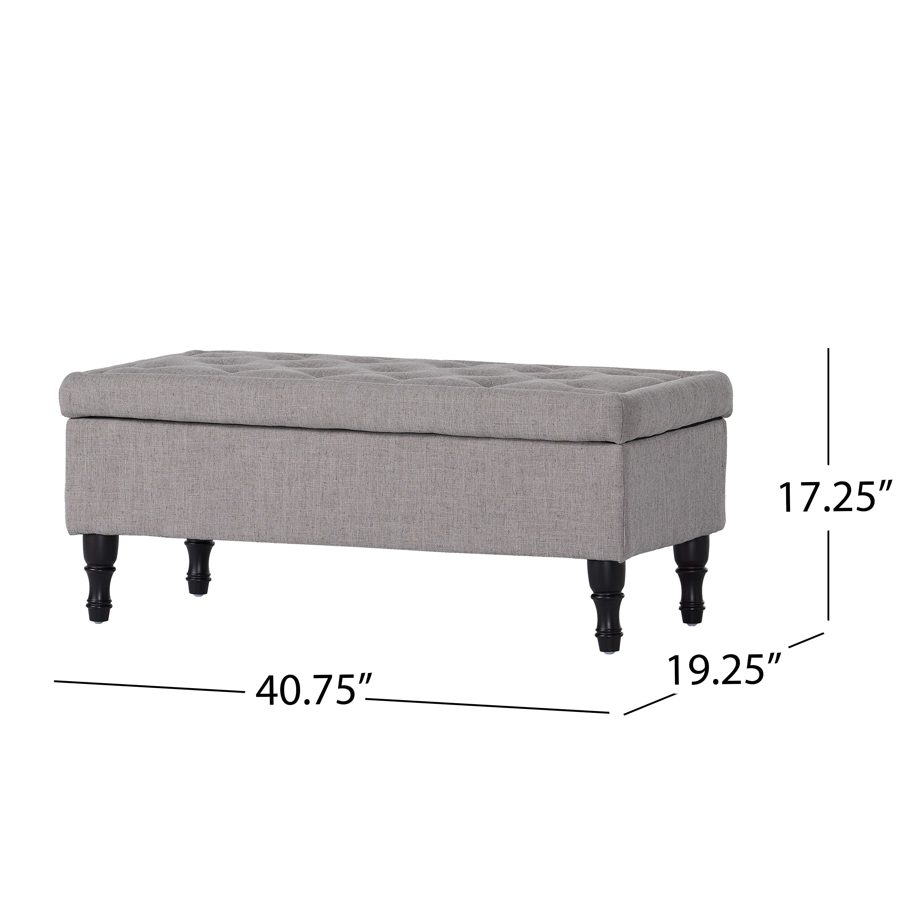 Storage Ottoman Bench with Solid Wood Legs