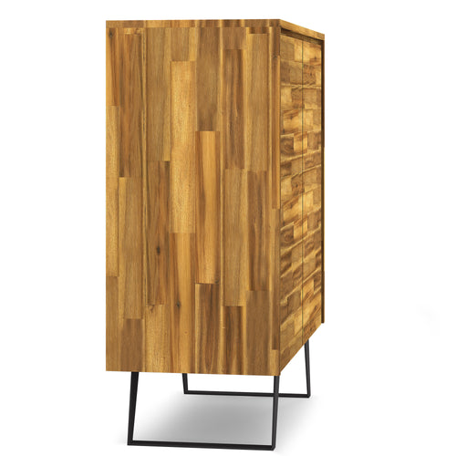 Lowry 39 Inch Wide Solid Acacia Wood Medium Storage Cabinet