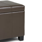 Dover 36 Inch Wide Storage Ottoman Bench in Chocolate