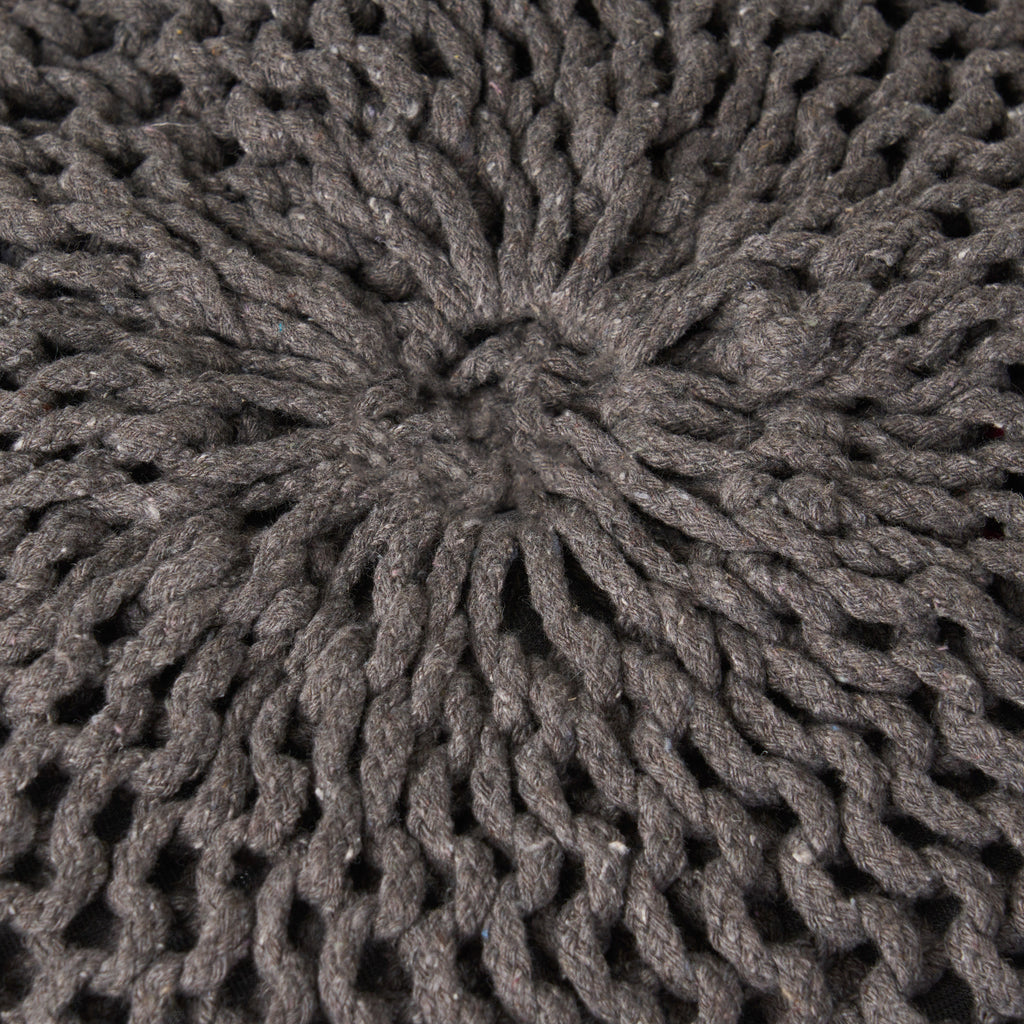 Hazel Knitted Cotton Yarn 20 x 20 Round Pouf