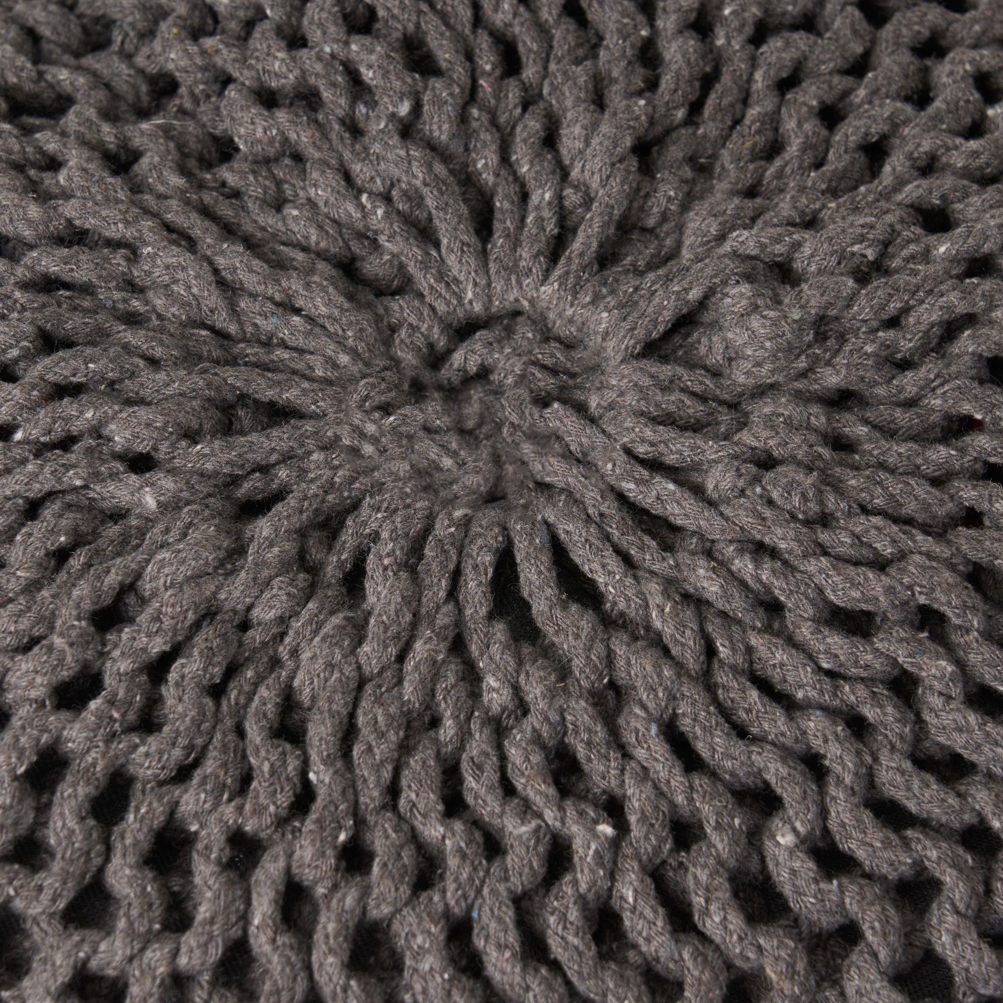 Hazel Knitted Cotton Yarn 20 x 20 Round Pouf