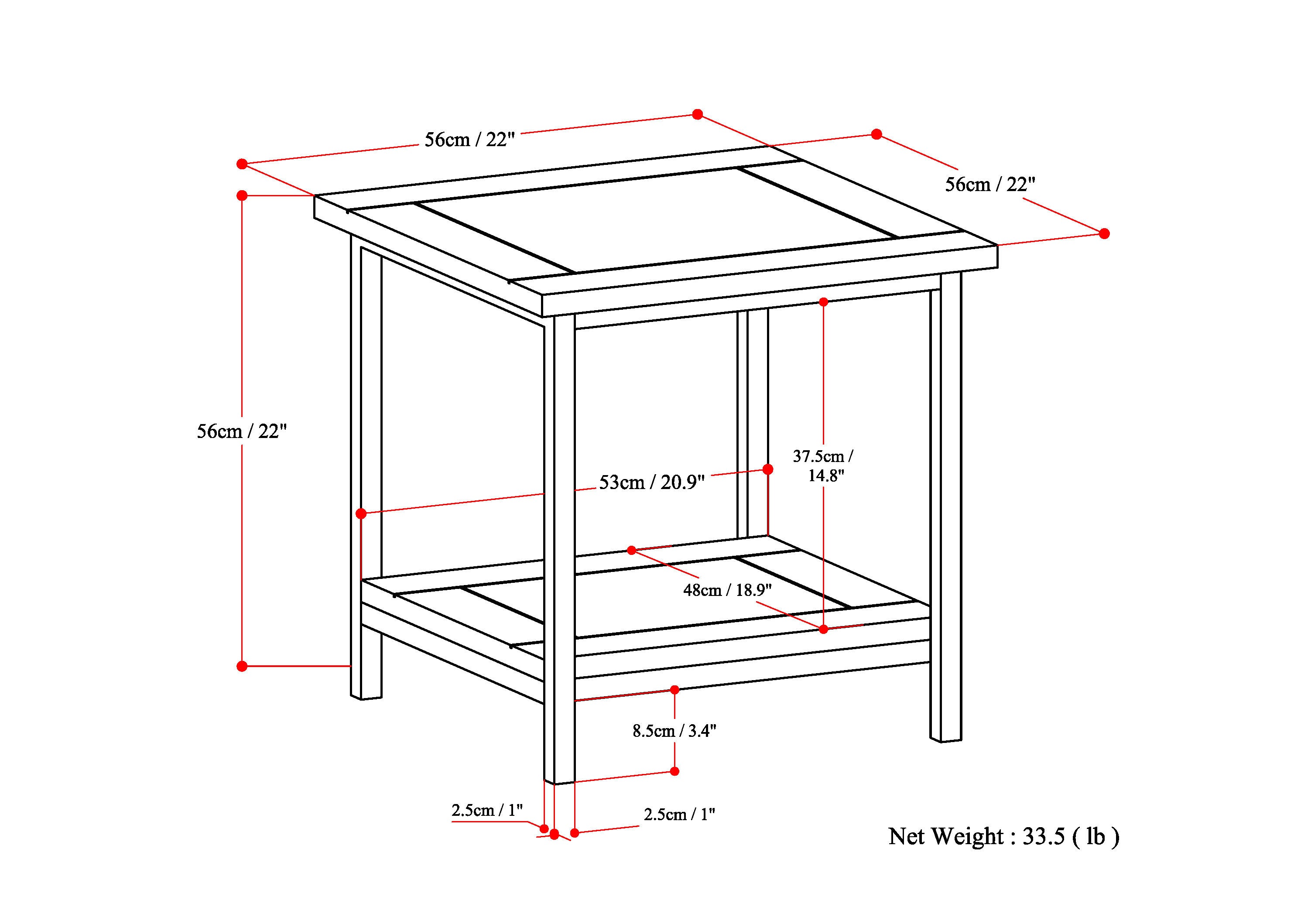 Skyler End Table - Dark