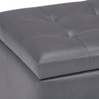Cosmopolitan 34 Inch Wide Storage Ottoman in Stone