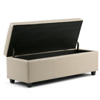 Avalon 48 Inch Wide Storage Ottoman Bench in Satin
