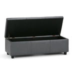 Avalon 48 Inch Wide Storage Ottoman Bench in Stone