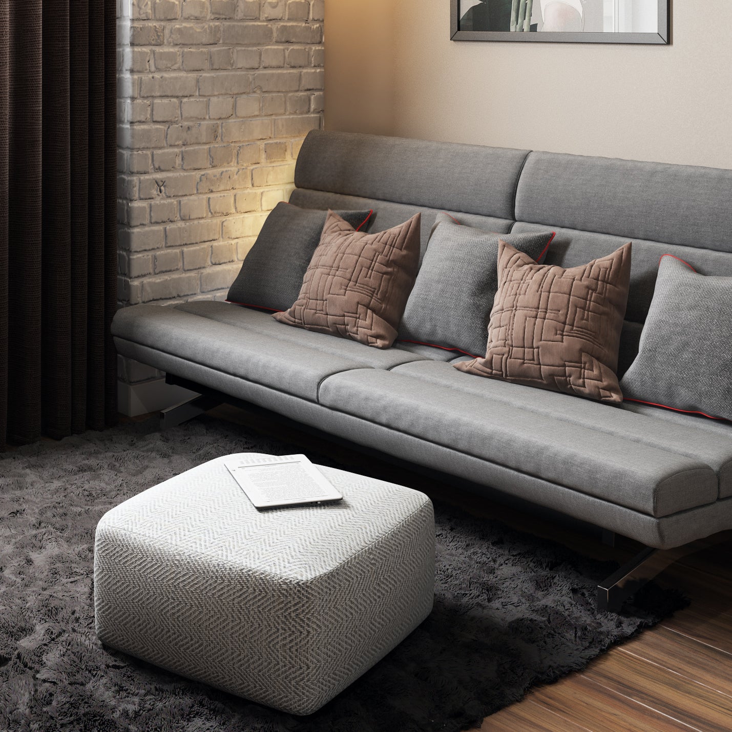 Nate Square Pouf - Patterned