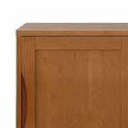 Harper 30 Inch Wide Solid Hardwood Mid-Century Modern Low Storage Cabinet in Teak