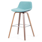 Randolph 28 Inch Seat Height Bentwood Counter/Bar Height Stool in Aqua