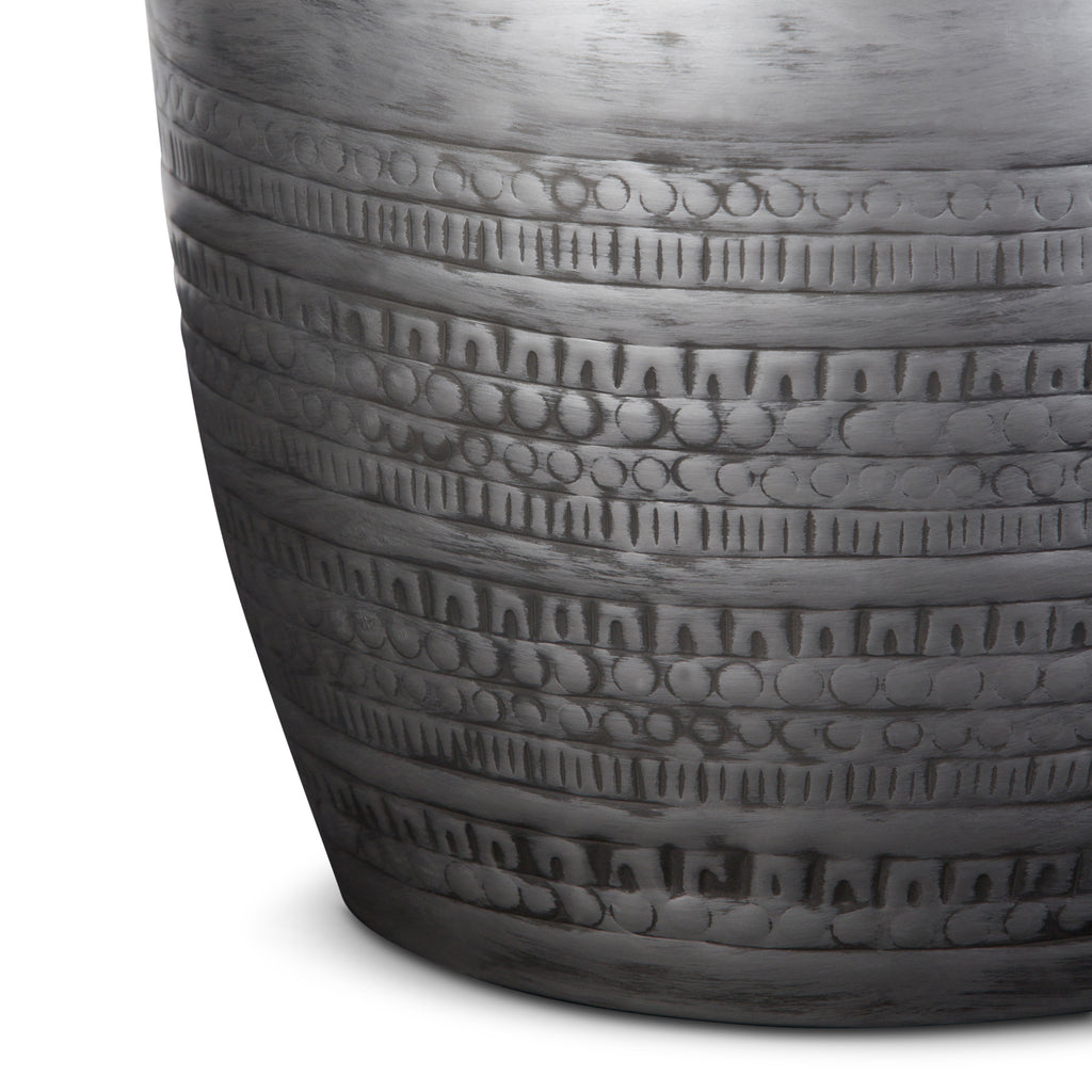 Johnsen 15 Inch Wide Tribal Pattern Metal Accent Table