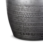 Johnsen 15 Inch Wide Tribal Pattern Metal Accent Table