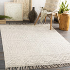 Valyermo Beige Hand Woven Cotton Rug - Clearance