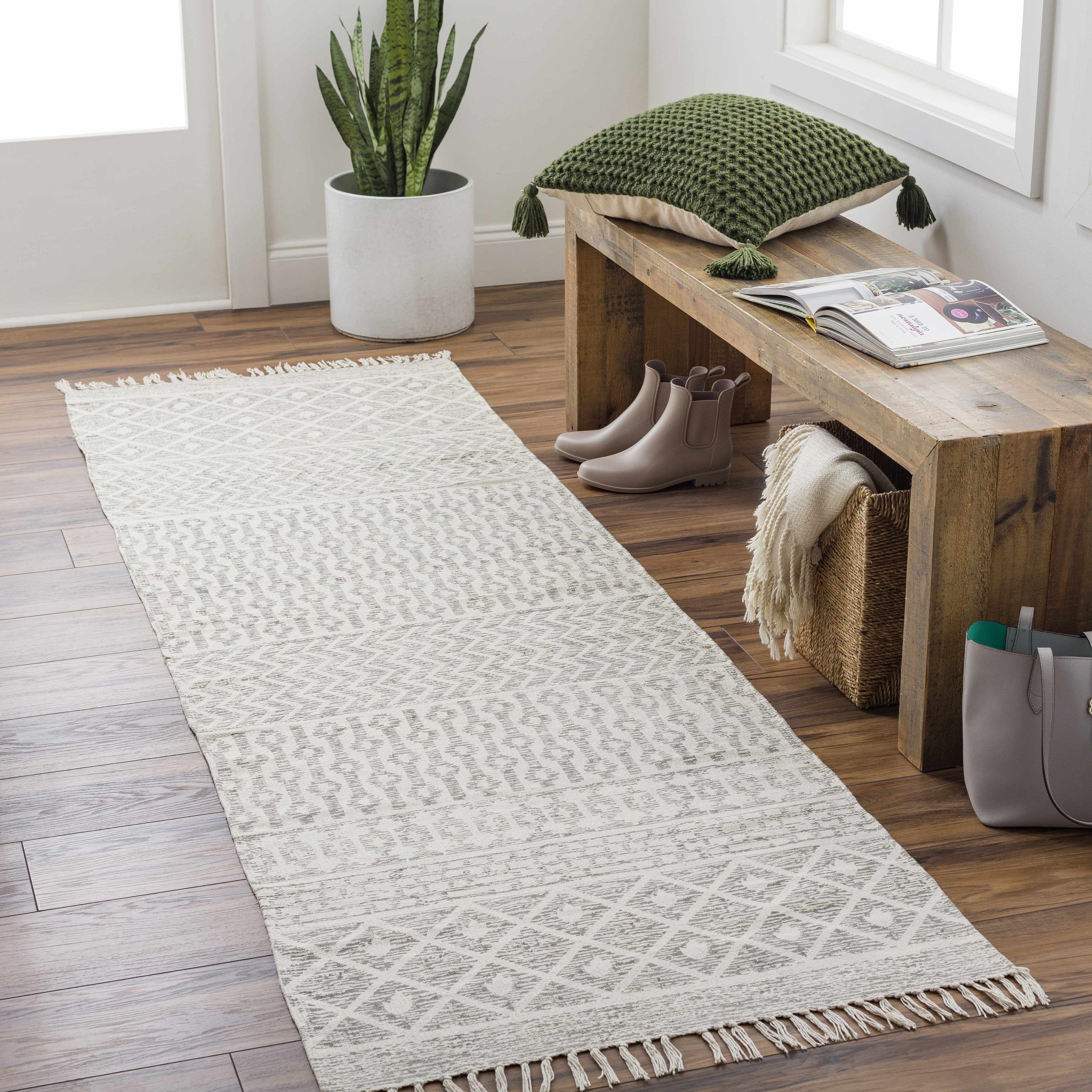 Valyermo Beige Hand Woven Cotton Rug - Clearance