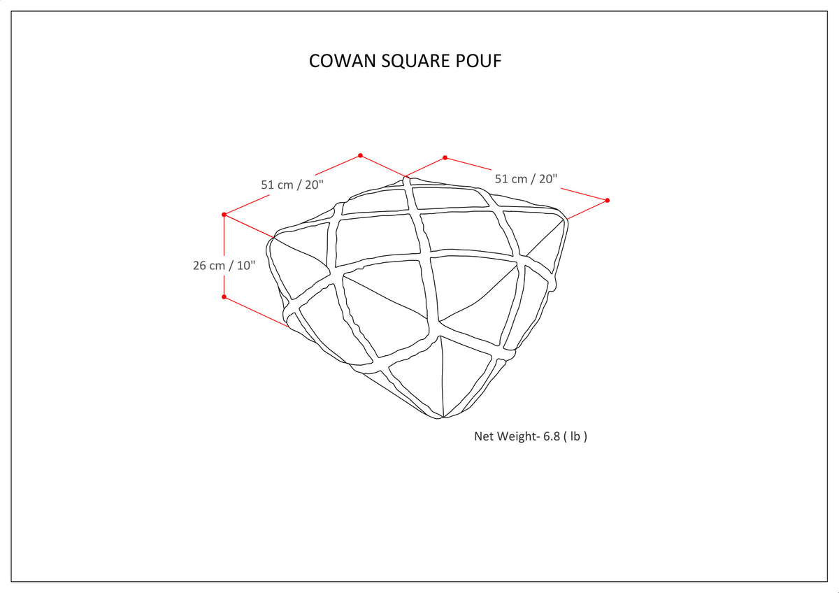 Cowan 20 Inch Wide Square Pouf