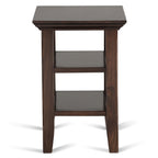 Acadian Solid Wood Narrow Side Table in Brunette