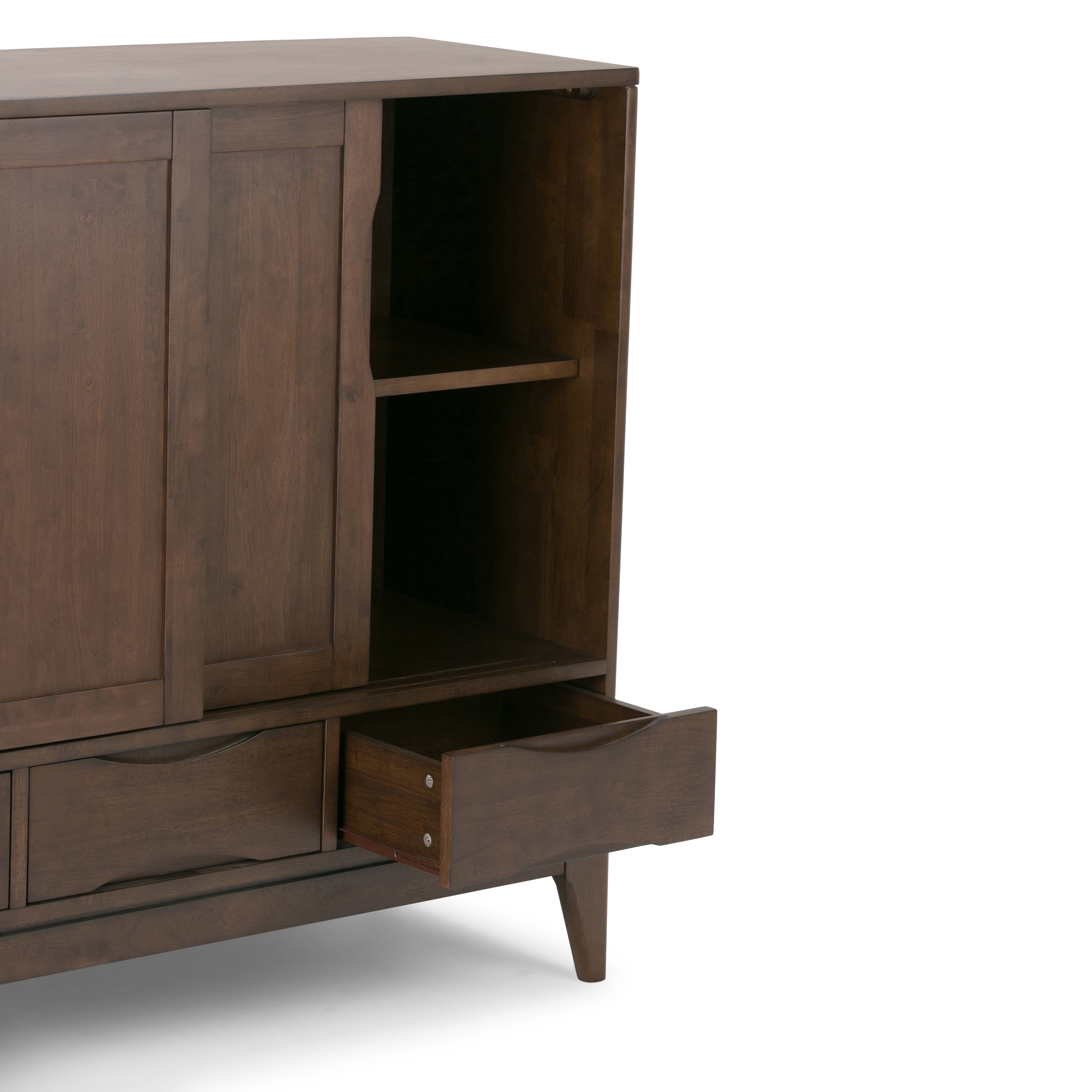 Harper 48 Inch Wide Solid Hardwood Mid-Century Modern Medium Storage Cabinet
