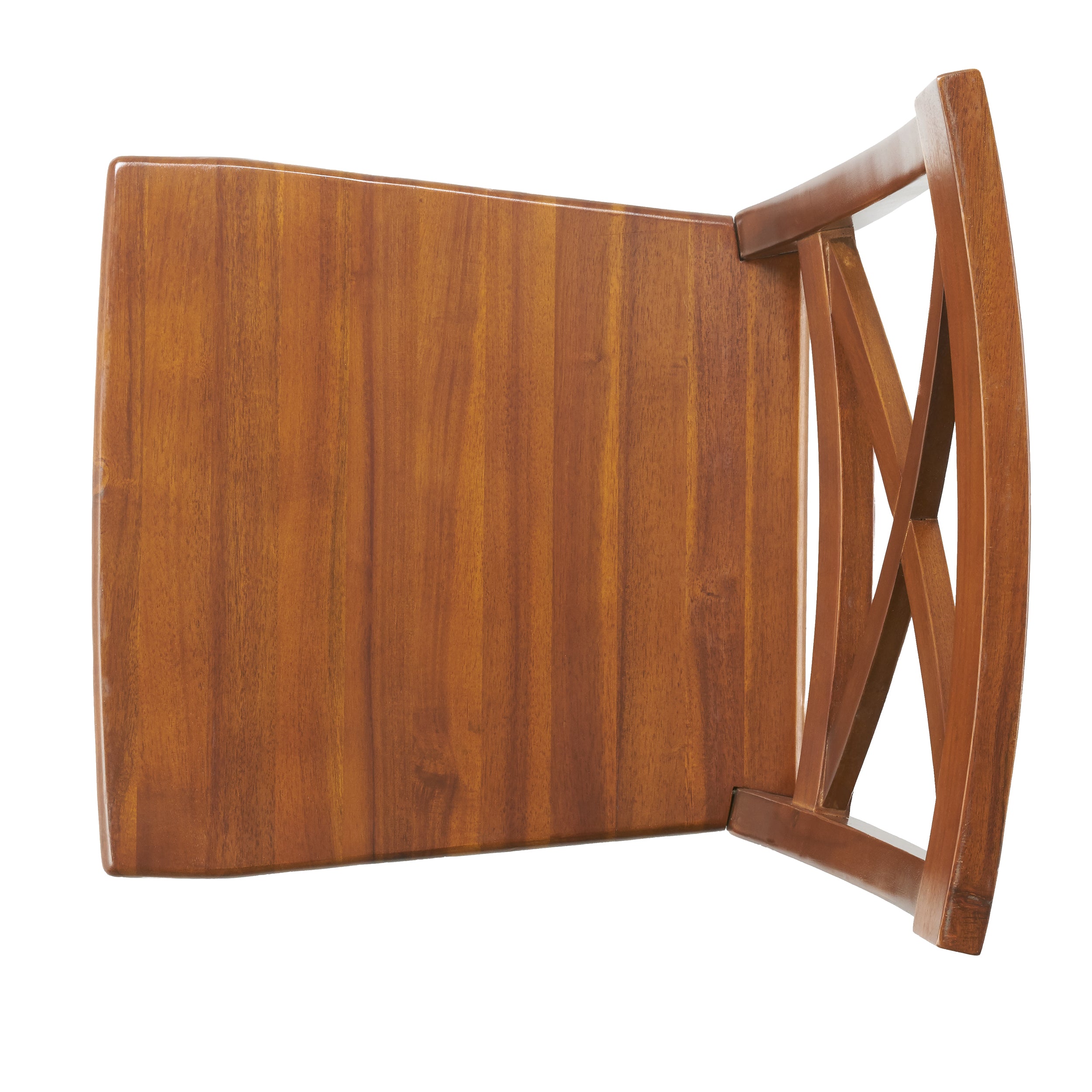 Acacia Wood Dining Chairs, 2-Pcs Set, Dark