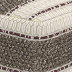 Grady 18 Inch Wide Square Pouf in Brown/Natural Handloom Wool and Cotton