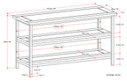 Skyler 60 Inch Wide Solid Mango Wood TV Stand in Dark