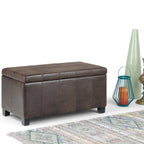 Dover 36 Inch Wide Storage Ottoman Bench in Distressed