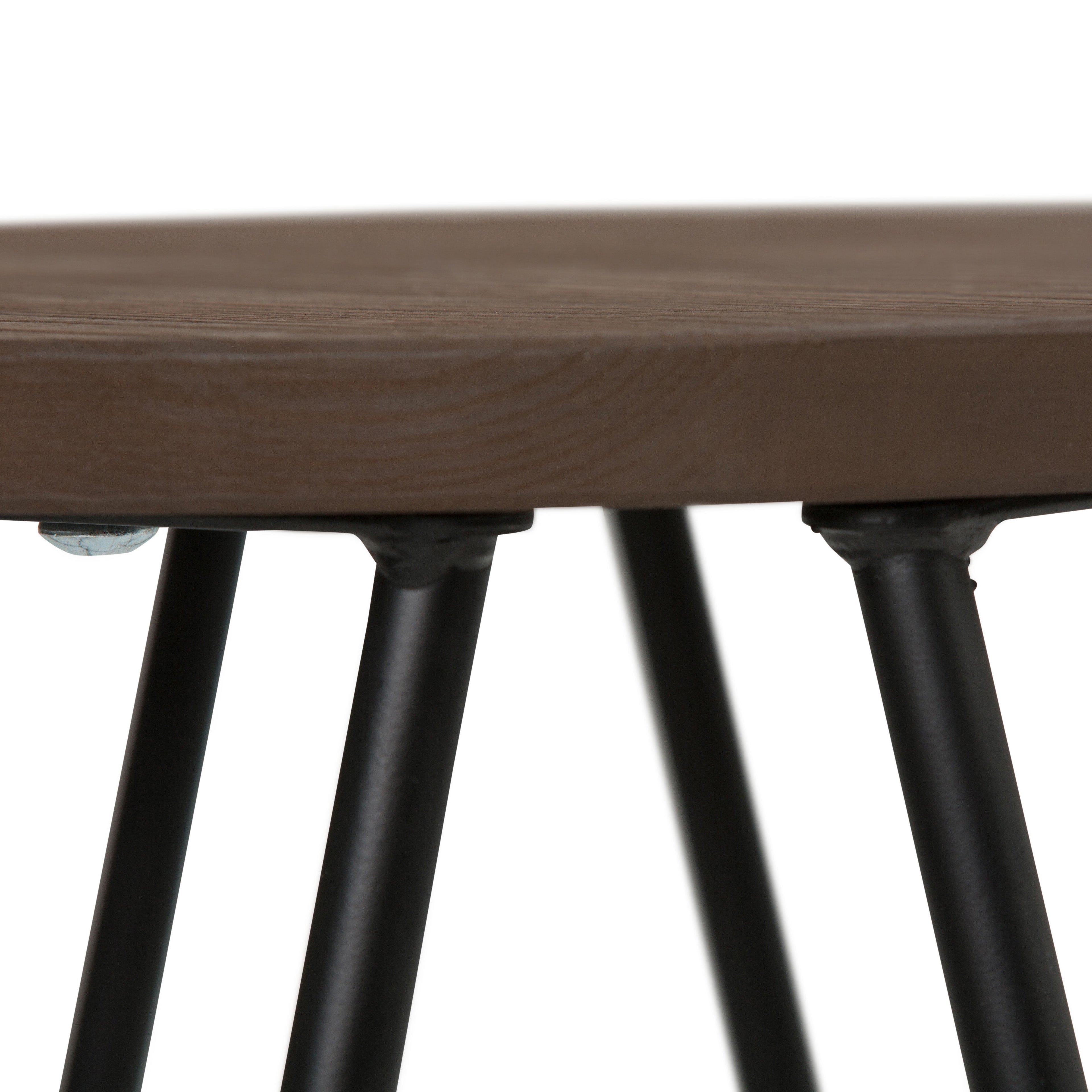 Simeon - 24" Metal Counter Height Stool with Wood Seat - Cocoa