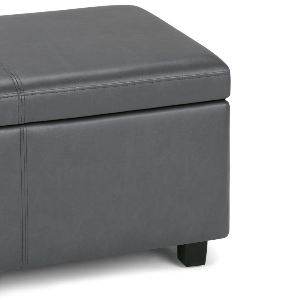 Avalon 48 Inch Wide Storage Ottoman Bench in Stone