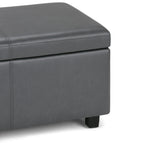 Avalon 48 Inch Wide Storage Ottoman Bench in Stone