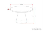 Winnie 30 Inch Wide Modern Solid Acacia Round Pedestal Coffee Table