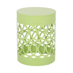 Modern Outdoor Metal End Table with Iron Cut Design