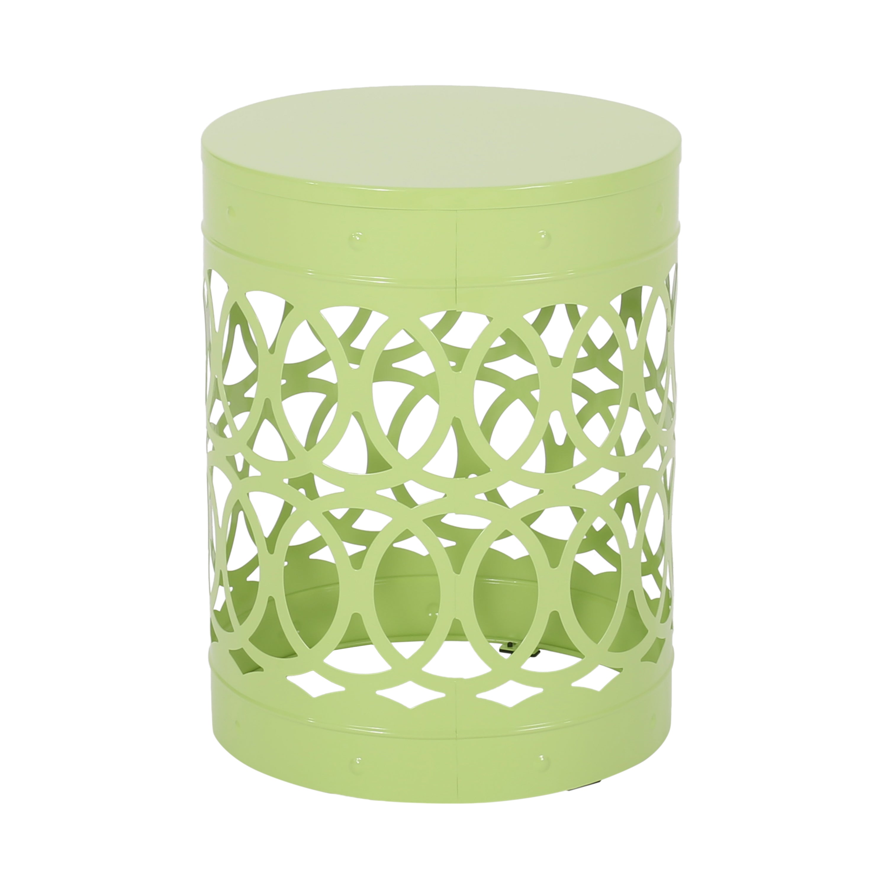 Modern Outdoor Metal End Table with Iron Cut Design