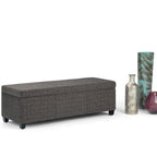 Avalon 48 Inch Wide Storage Ottoman Bench in Dark